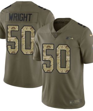 Nike Seahawks 50 K.J. Wright Olive Camo Salute To Service Limited Jersey
