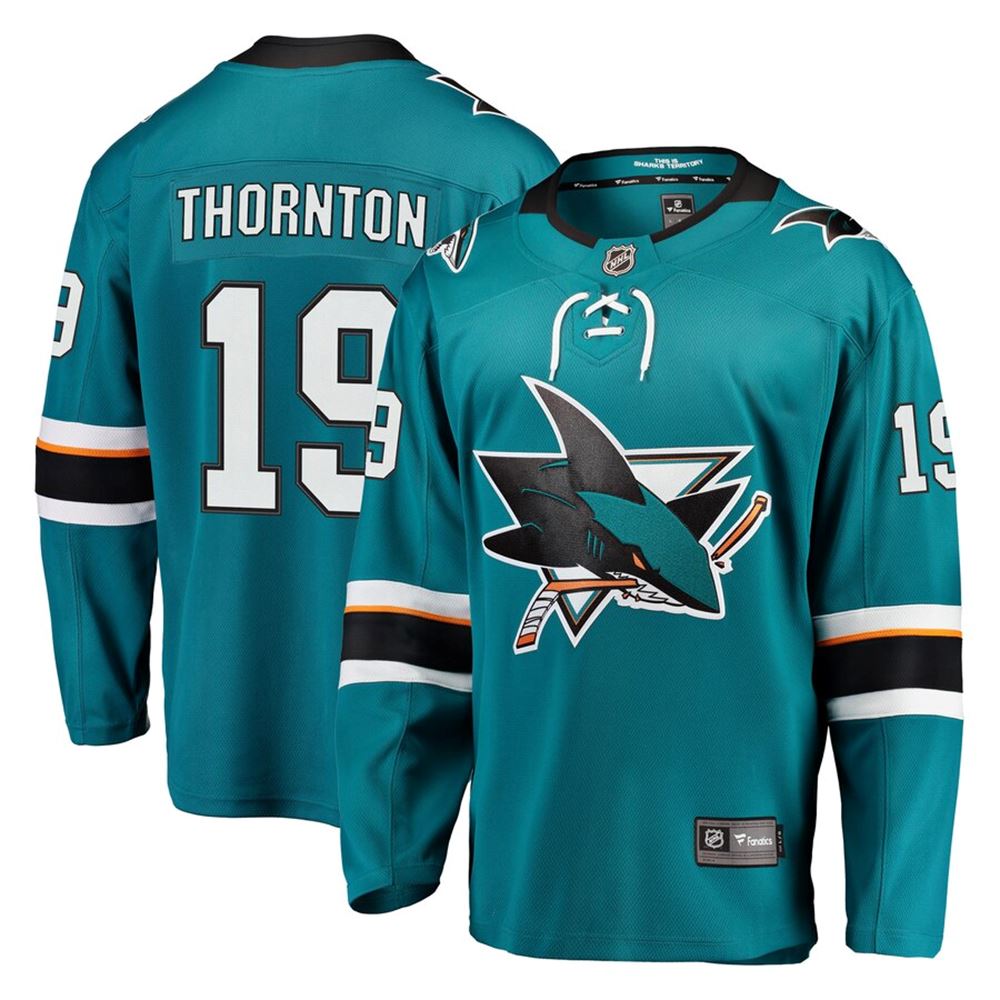 Joe Thornton San Jose Sharks Fanatics Branded Breakaway Jersey Teal